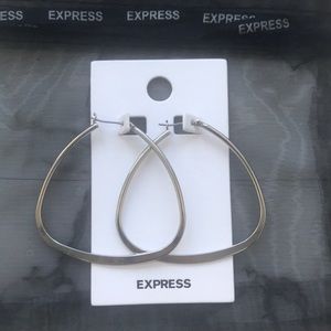 Unique Silver Triangular Hoops